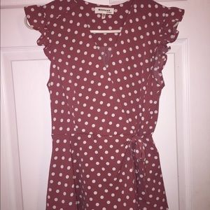 Cute Mauve polka dot wrap shirt!